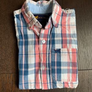 Jack Thomas Short Sleeved Plaid Button Down
